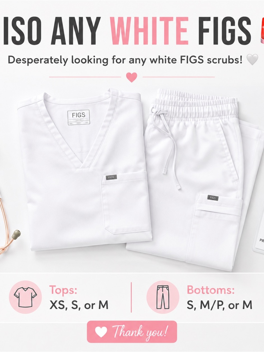 ISO: ANY WHITE FIGS  Scrubs (Desperate!) 🤍